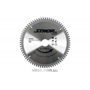 Диск пильний для алюмінію STHOR. Ø= 210/30 мм, h= 2,2 мм, 72 зуби [10/20]