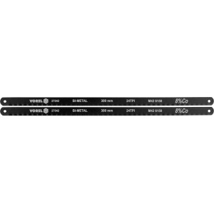 Полотно різальне по металу BI-метал VOREL M42+CrV6150+Co8%, 300х12,6х0,65 мм, 24 зуби/1", паков. 2шт