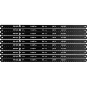 Полотно різальне до ножівки по металу BI-мет VOREL М2 D6A, 300х12,6х0,65 мм, 24 зуби/1", паков. 10шт