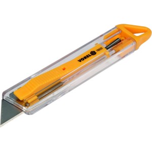 Ніж з висувним трапецевидним лезом VOREL: безпечний, 130х24 мм, лезо 61x19 мм [24/288]