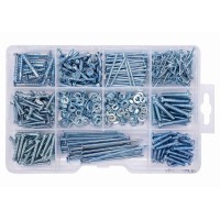 Шурупи, цвяхи, шайби і гайки VOREL, набір 580 шт. [6/24]
