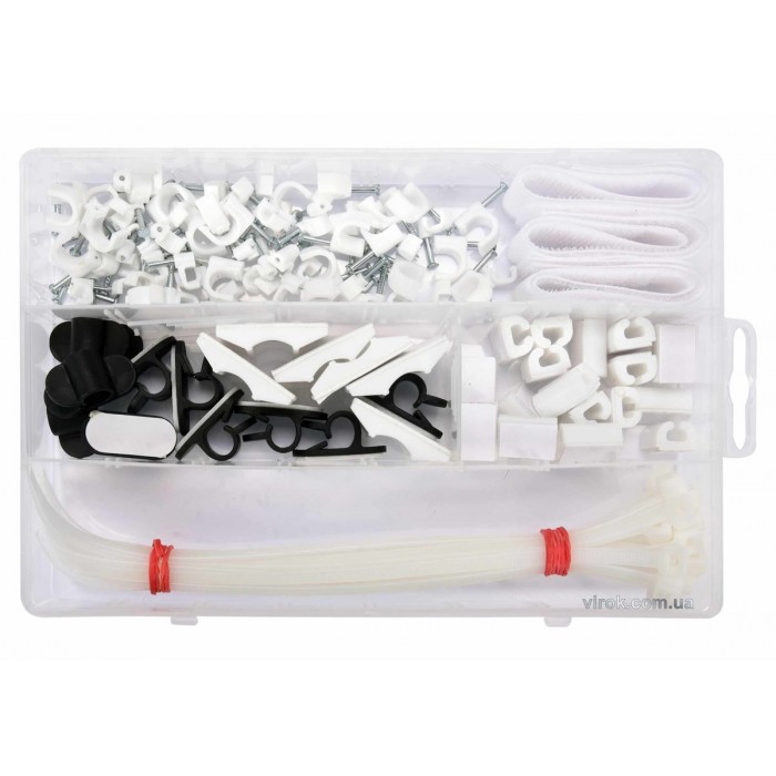 Гачки для кріплення кабелів VOREL, 124 шт.(DW)