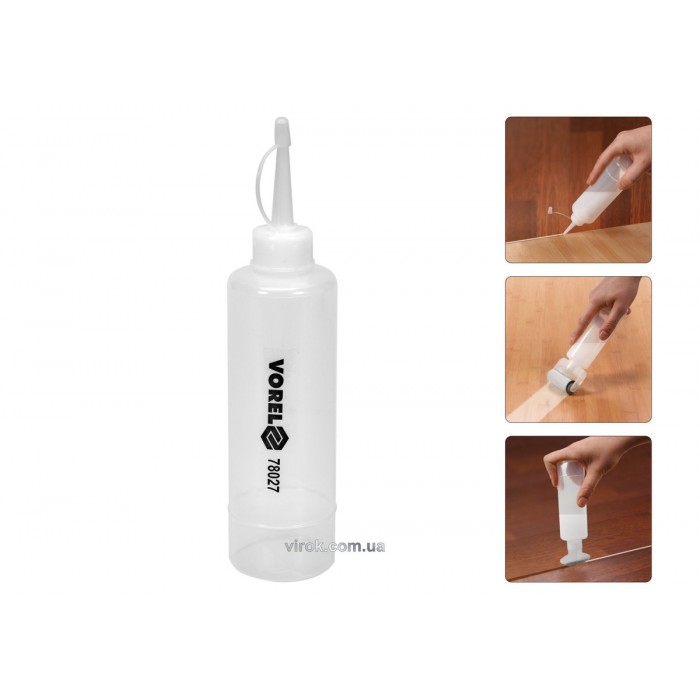 Дозатор для нанесення клею VOREL; пластичний V=250 мл, зі змінними насадками [50]