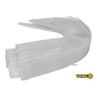 Хомут-липучка для кабеля VOREL : 25 x 150 мм, сірий, нейлон + поліестер + поліуретан, 10 шт [50/100]