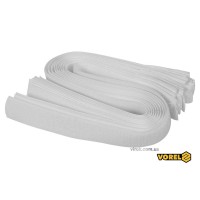 Хомут-липучка для кабеля VOREL : 25 x 450 мм, сірий, нейлон + поліестер + поліуретан, 10 шт [50/100]