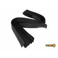 Хомут-липучка для кабеля VOREL: 25 x 450 мм, чорний, нейлон + поліестер + поліуретан, 10 шт [50/100]