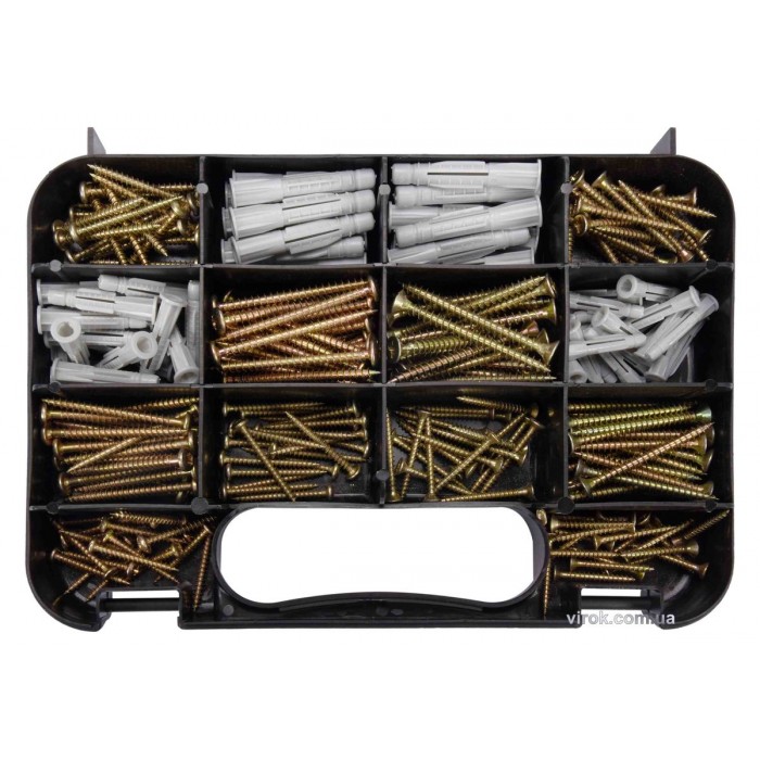 Шурупи та дюбелі VOREL, набір 260 шт.(DW)