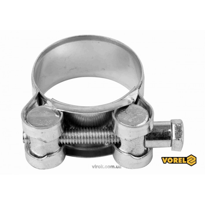 Хомут сталевий, з гвинтовим затискачем GBS W1 VOREL : Ø= 40-43/ 20 мм, оцинкований [100]