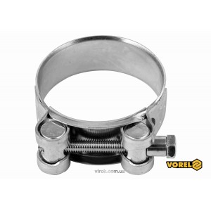 Хомут сталевий, з гвинтовим затискачем GBS W1 VOREL : Ø= 48-51/ 22 мм, оцинкований [100]