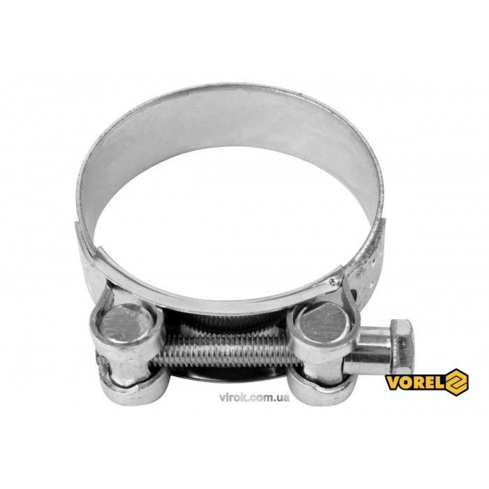 Хомут сталевий, з гвинтовим затискачем GBS W1 VOREL : Ø= 68-73/ 24 мм, оцинкований [100]