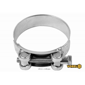 Хомут сталевий, з гвинтовим затискачем GBS W1 VOREL : Ø= 74-79/ 24 мм, оцинкований [100]
