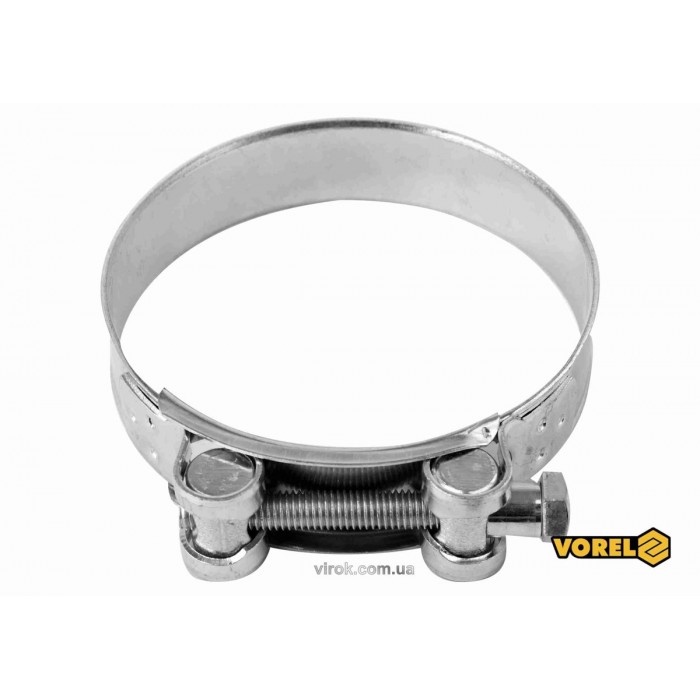 Хомут сталевий, з гвинтовим затискачем GBS W1 VOREL : Ø= 92-97/ 24 мм, оцинкований [100]