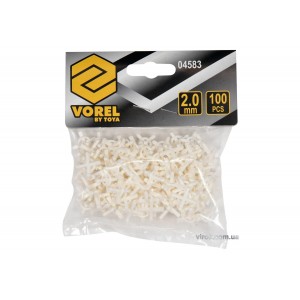 Хрестики дистанційні багаторазові для плитки VOREL : тип U, 2 мм. 100 (Уп/Шт.)(DW)