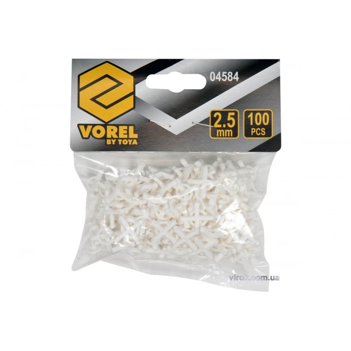 Хрестики дистанційні багаторазові для плитки VOREL : тип U, 2,5 мм. 100 (Уп/Шт.)(DW)