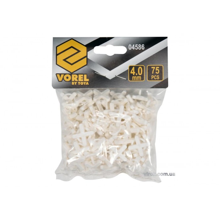 Хрестики дистанційні багаторазові для плитки VOREL : тип U, 4 мм. 100 (Уп/Шт.)(DW)