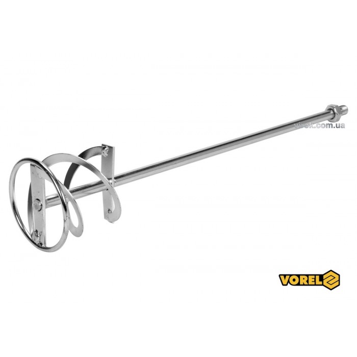 Міксер для будівельних сумішей оцинкований VOREL "ТУРБО" : Ø100 х 500 мм, M14 [20/420]