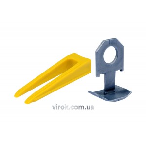Кліпси і клини для викладання керамічної плитки VOREL : 1.5 мм, t≤ 14 мм. 300 + 100 шт. [1]