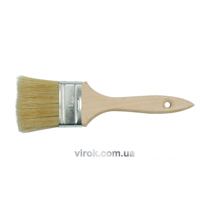 Пензель плоский VOREL з дерев'яною ручкою, b= 76 мм [50] DW