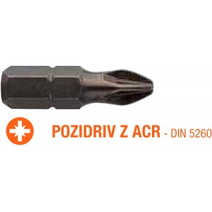 Насадка викруткова USH Industry : Pozidriv ACR PZ1 x 25 мм (з зубцями) Уп. 5 шт.