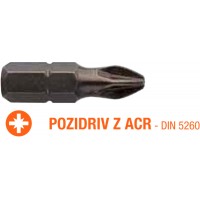 Насадка викруткова USH Industry : Pozidriv ACR PZ3 x 25 мм (з зубцями) Уп. 5 шт.