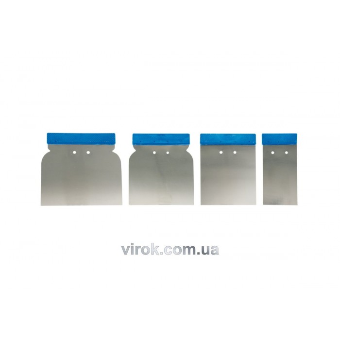 Шпатель малярний VOREL нержавіючий, тип "японский" набір 4шт. 50-120мм [12/120]