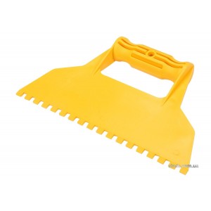 Шпатель для сумішей і клеїв VOREL : L= 225 мм  пластиковий, з зубами- 6х6 мм [50]