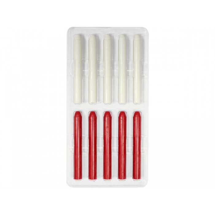 Стержні воскові для олвця-автомата VOREL Ø= 10 мм, l= 85 мм, 5 червоні і 5 білі [10]