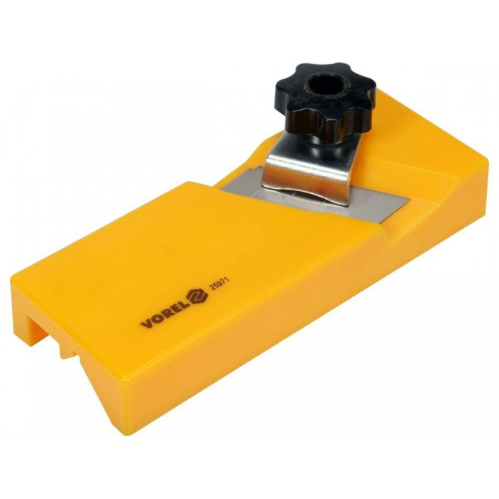 Рубанок крайковий по г/к плитах VOREL t= 15, 18 мм, кут обробки 45°, 90° ABS пластиков, 148x55x24 мм