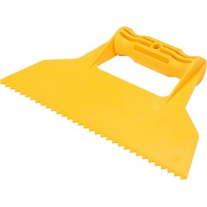 Шпатель для сумішей і клеїв VOREL : L= 225 мм  пластиковий, з 3-кутними зубами- 7х7 мм(DW)