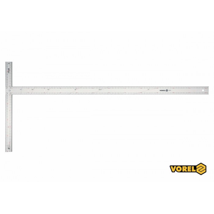 Кутник алюмінієвий VOREL : 1200 х 390 мм, з розмітками кутів 15-75° [2/10]