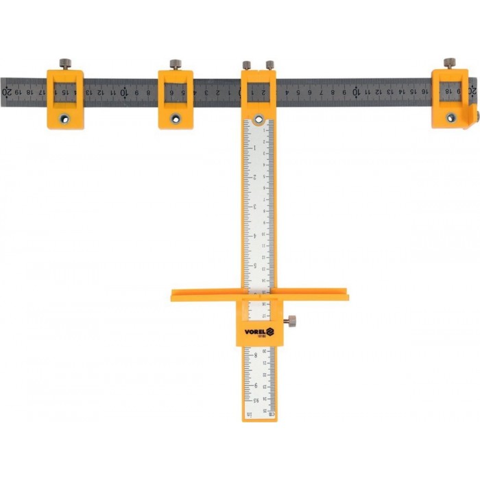 Шаблон для розмічання отворів VOREL з радіуом 200 мм; метрична і дюймова шкали [40]