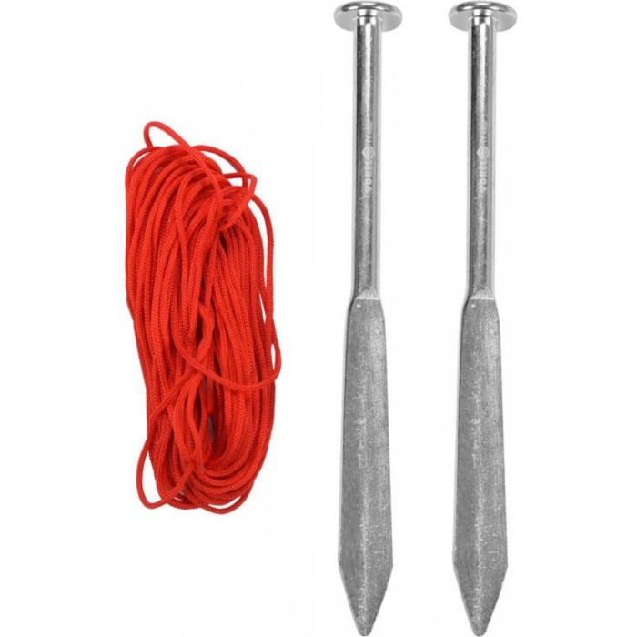 Кілки мулярські 2 шт. VOREL сталеві, Ø= 8 мм, l= 160 мм зі шнуром l= 10 м)(DW)
