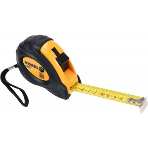Рулетка з метричною шкалою VOREL : l= 5 м, w= 19 мм, 2 фіксатори [12/120]