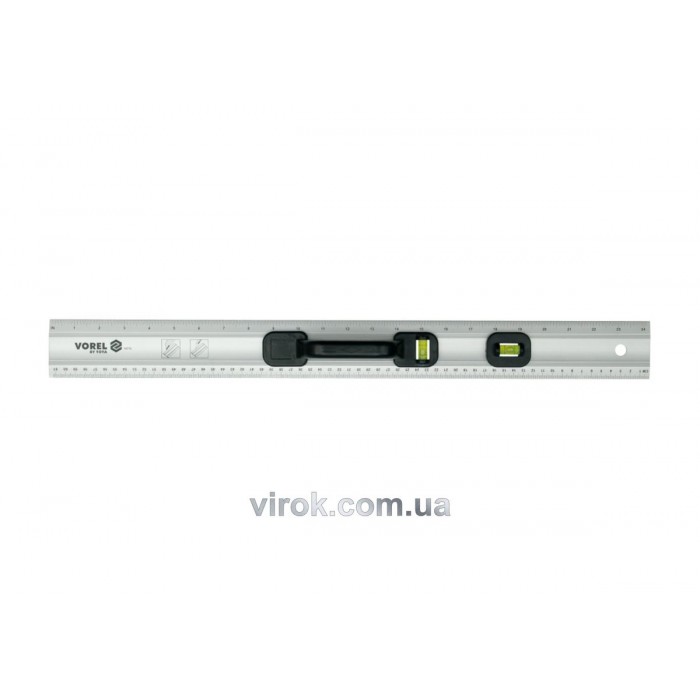 Лінійка столярна VOREL : алюміній, 2 вічка, L= 600 мм [12/24]