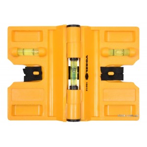 Рівень для встановлення стовбців VOREL з магнітом і капсулами, 190 х 135 мм [25/100]