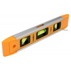 Рівень TORPEDO VOREL : 3 капсули, пластико-алюмінієвий корпус, магніт, L= 230 мм [100]