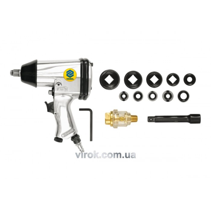 Гайковерт пневматичний VOREL : квадрат 1/2", в комплекті [5]