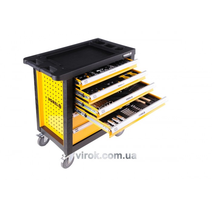 Шафа для майстернь VOREL  на колесах 770х458х901 мм з 6 шухлядами та інстр-ми 177 шт CrV [1]