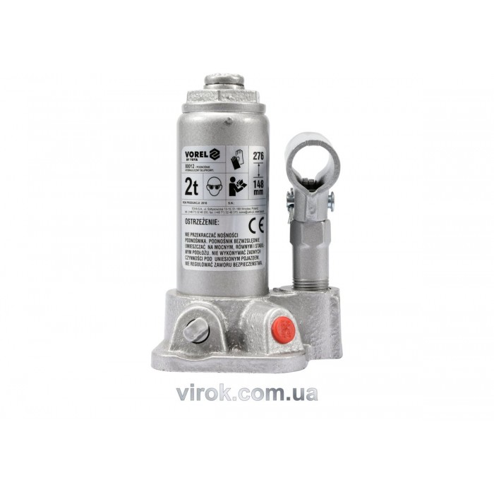 Домкрат гідравлічний cтовбцевий VOREL; F= 2 т, роб. висота- 148- 276 мм [6]