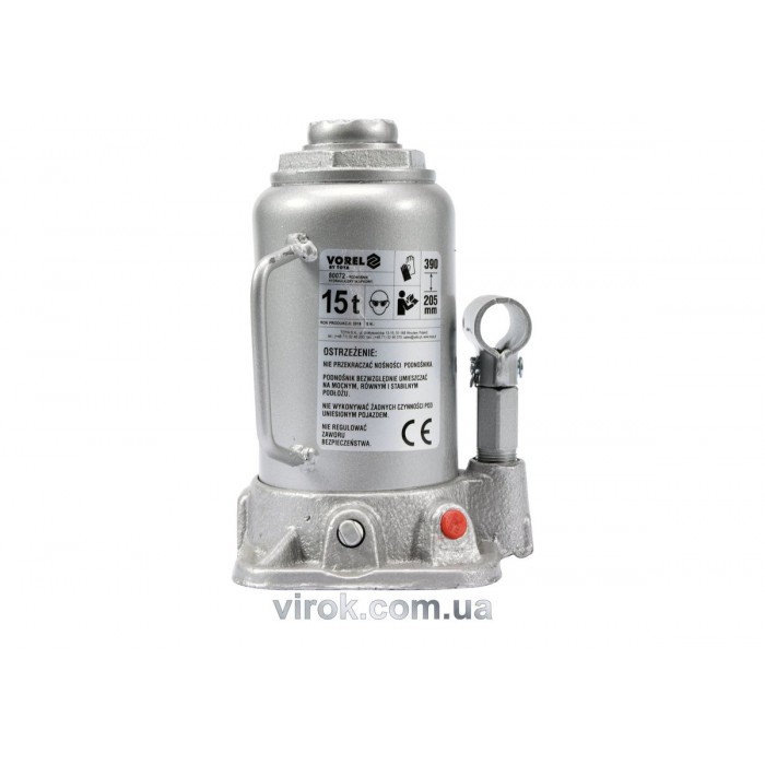 Домкрат гідравлічний cтовбцевий VOREL; F= 15 т, роб. висота- 205- 390 мм [2]