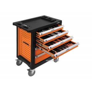 Шафа для майстернь STHOR  на колесах, 975х 765х 465 мм з 6 шухлядами та інструментами, 302 шт [1]