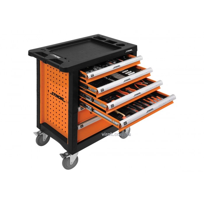 Шафа для майстернь STHOR  на колесах, 975х 765х 465 мм з 6 шухлядами та інструментами, 302 шт [1]