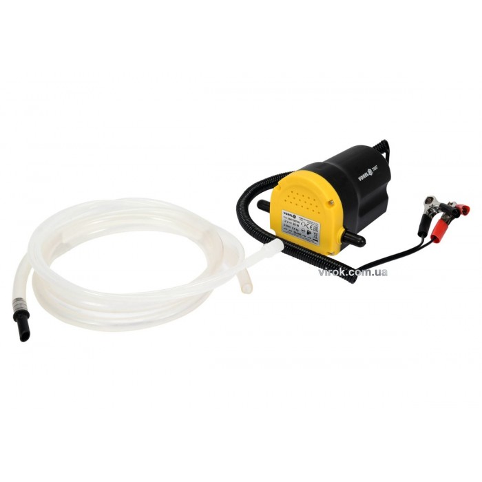 Помпа для перекачування оливи електрична VOREL : живлення від акумулятора 12 В, 80 Вт, 3 л/хв [10]