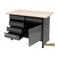 Стіл для майстерні VOREL : 1160 х 600 х 840 мм, 5 шухляд, з лакованої бляхи t= 0.8-1 мм [1]