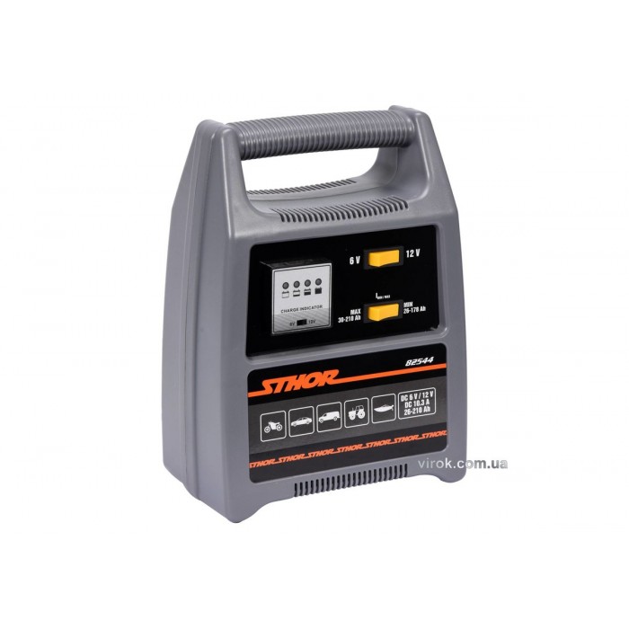 Зарядний пристрій акумул-ів 6-12 В STHOR ємність- 26-210 АГод, макс. струм- 12А від мережі 230В [5]