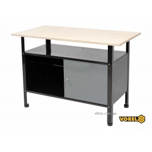 Стіл для майстерні VOREL: 1160х 600х 830 мм, з лакованої бляхи t=0.8-1 мм, стільниця 116х60х2 см [1]