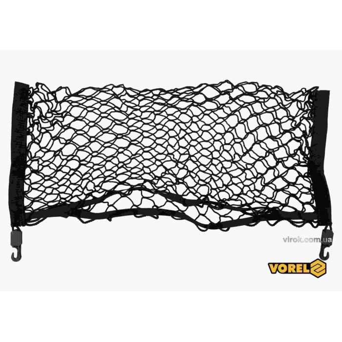 Сітка-органайзер до багажника авто VOREL з 2 гаками, поліпропілен, 70 х 30 см [24]