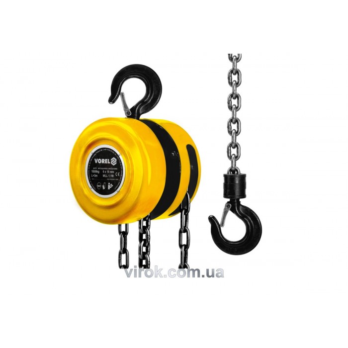 Лебідка ланцюгова VOREL : 1 т, L= 3 м [1/80]