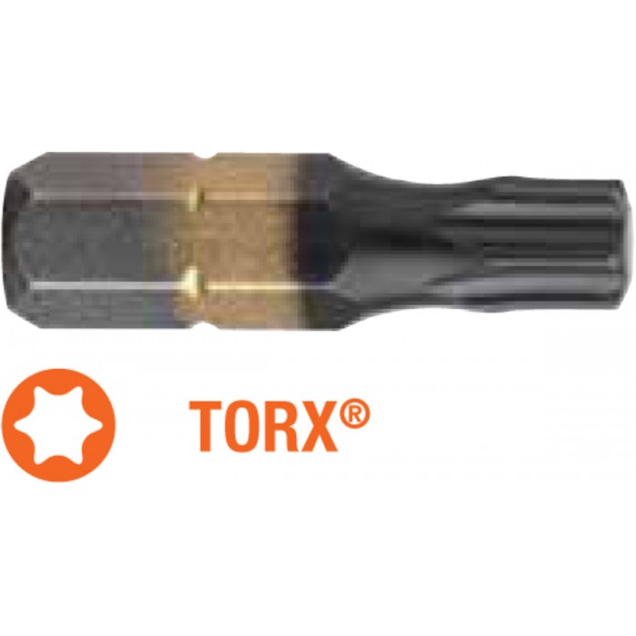 Насадка викруткова USH DIATIN : TORX T30 x 25 мм. титанове покриття, алмазне напилення.  Уп. 10 шт.