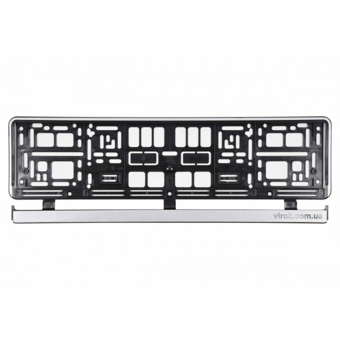 Рамка під номерний знак авто VOREL : срібна, 529 х 132 х 11 мм (пластикова) [50]